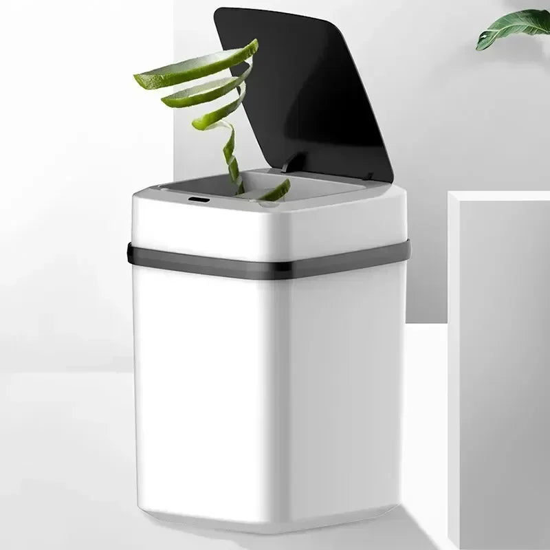 Bathroom sensor trash can, kitchen trash can, 13L large capacity, bathroom smart trash can, fully automatic smart trash can.