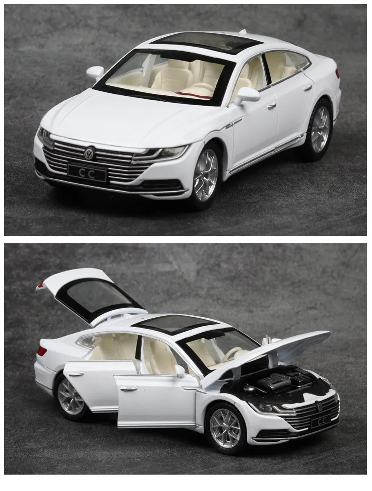 1:32 Volkswagen CC Alloy Toy Car Metal Die-casting Model Sound And Light Pull Back Toy Car Kids Gift Toys For Boys