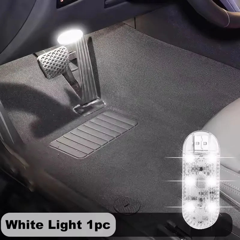 مصباح سقف سيارة واحد يعمل باللمس، مزود بمنفذ USB، إضاءة داخلية LED، مصباح قراءة، ديكورات سيارات، إضاءة سقف داخلية