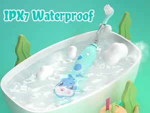 Seago Kids Electric Toothbrush Sonic Child Dolphin Colorful Observing LED 2 mins Smart Timer IPX7  Waterproof Teeth Cleaning