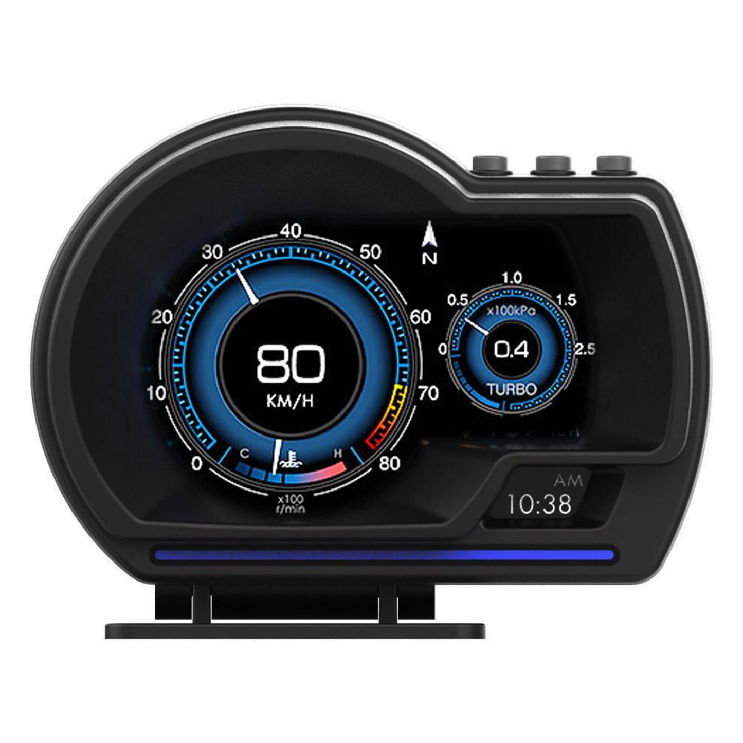 Car Smart Head Up Display OBD2 GPS Digital HUD Speedometer Turbo RPM Alarm Head‑Up Displayer