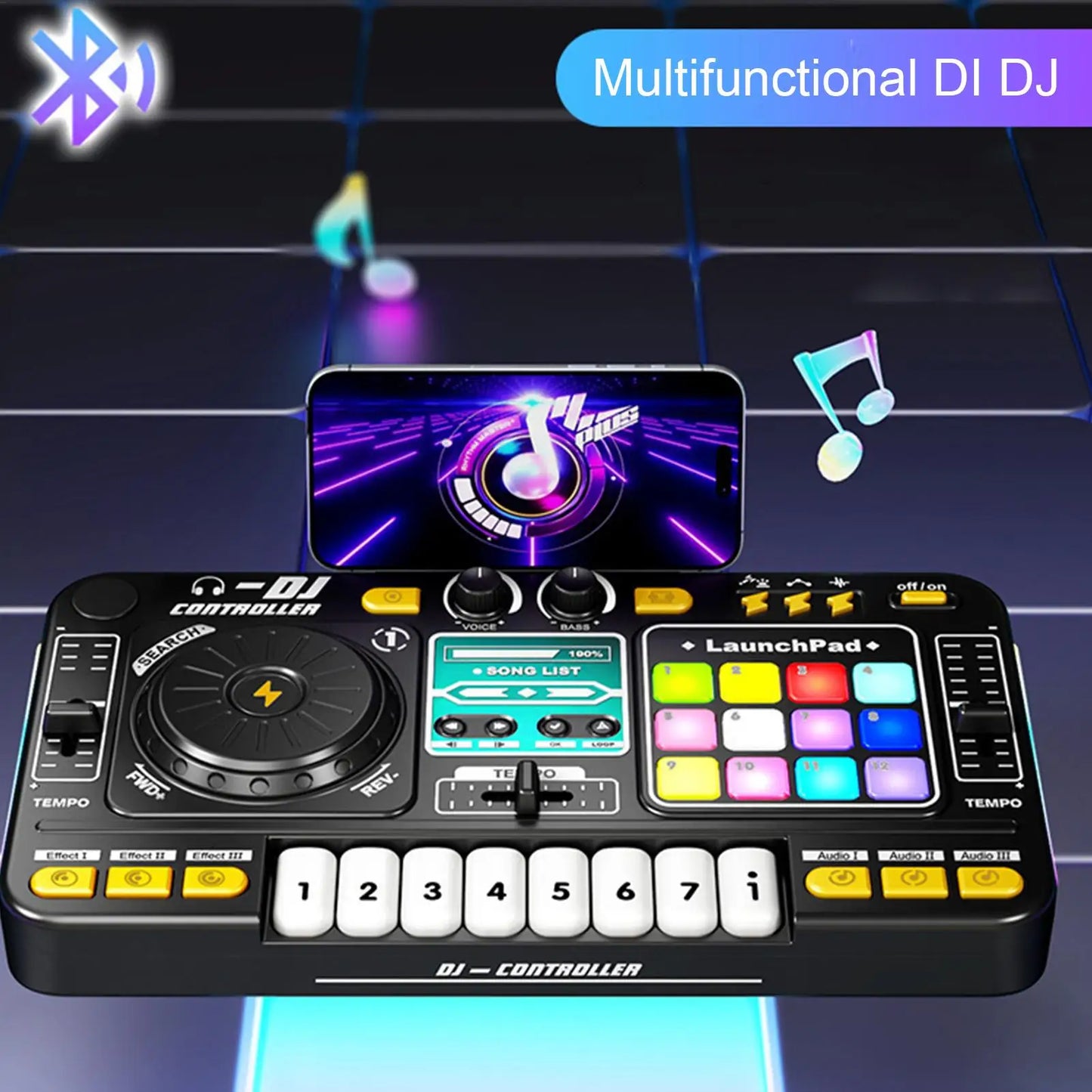 Kids Simulation DJ Mixer Controller Toys, Multi-function Music Effects Electronic Learning Game toys, Birthday Gift For Children
