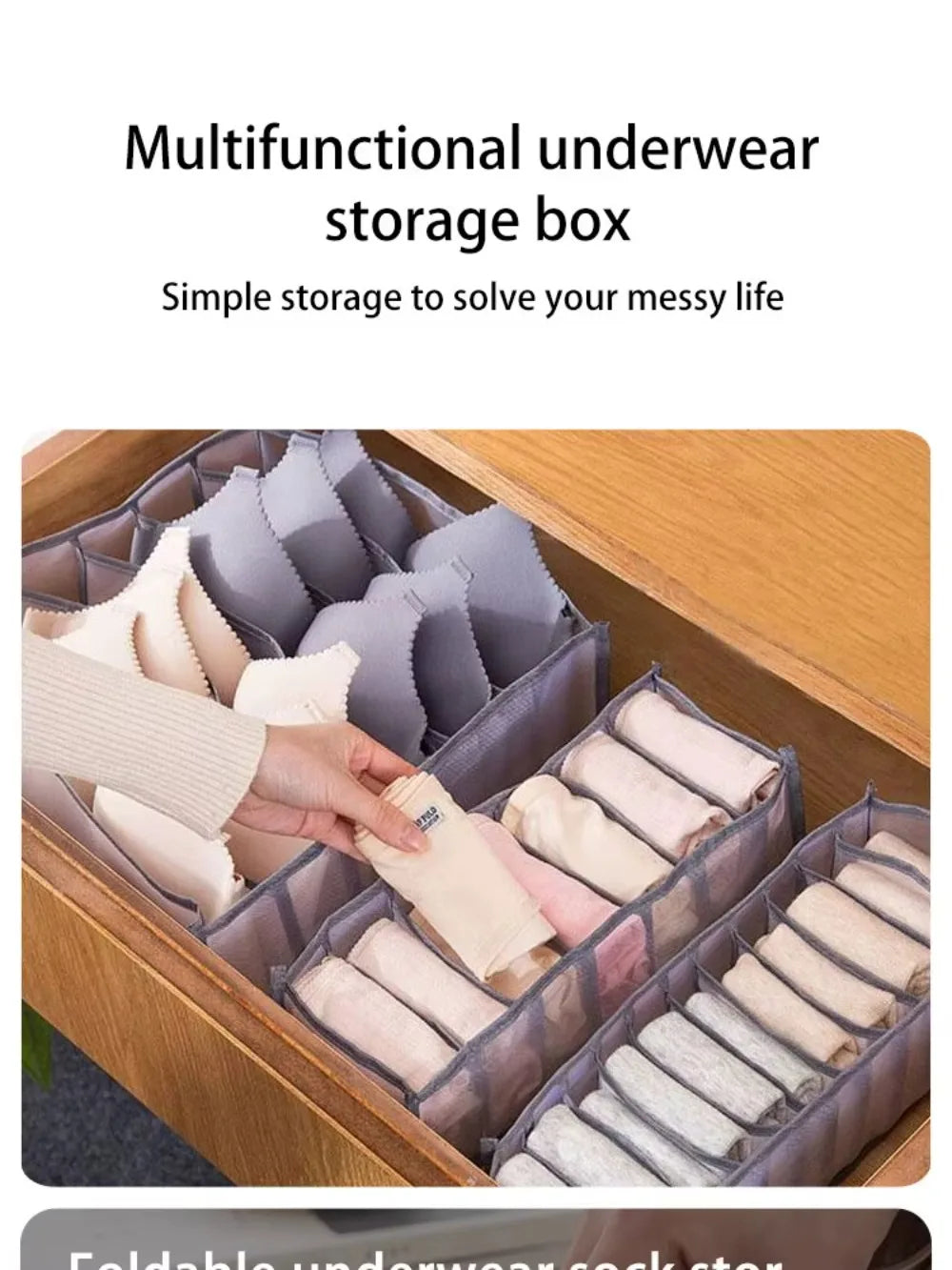 Closet Organizer Underwear Organizer for Wardrobe Clothes Cabinets Drawer Organizers Bra Socks Storage Organizer Box