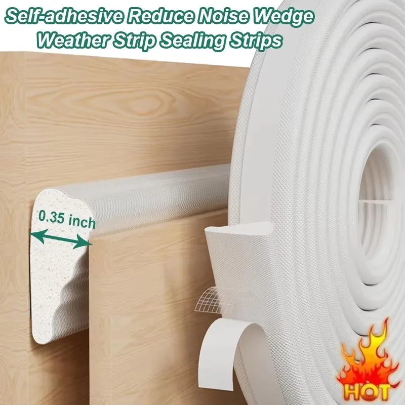 New 5/2M Acoustic Insulation Foam Window Weather Seal Strip for Sliding Door Windows Windproof Soundproof Cotton Seal Gap Filler