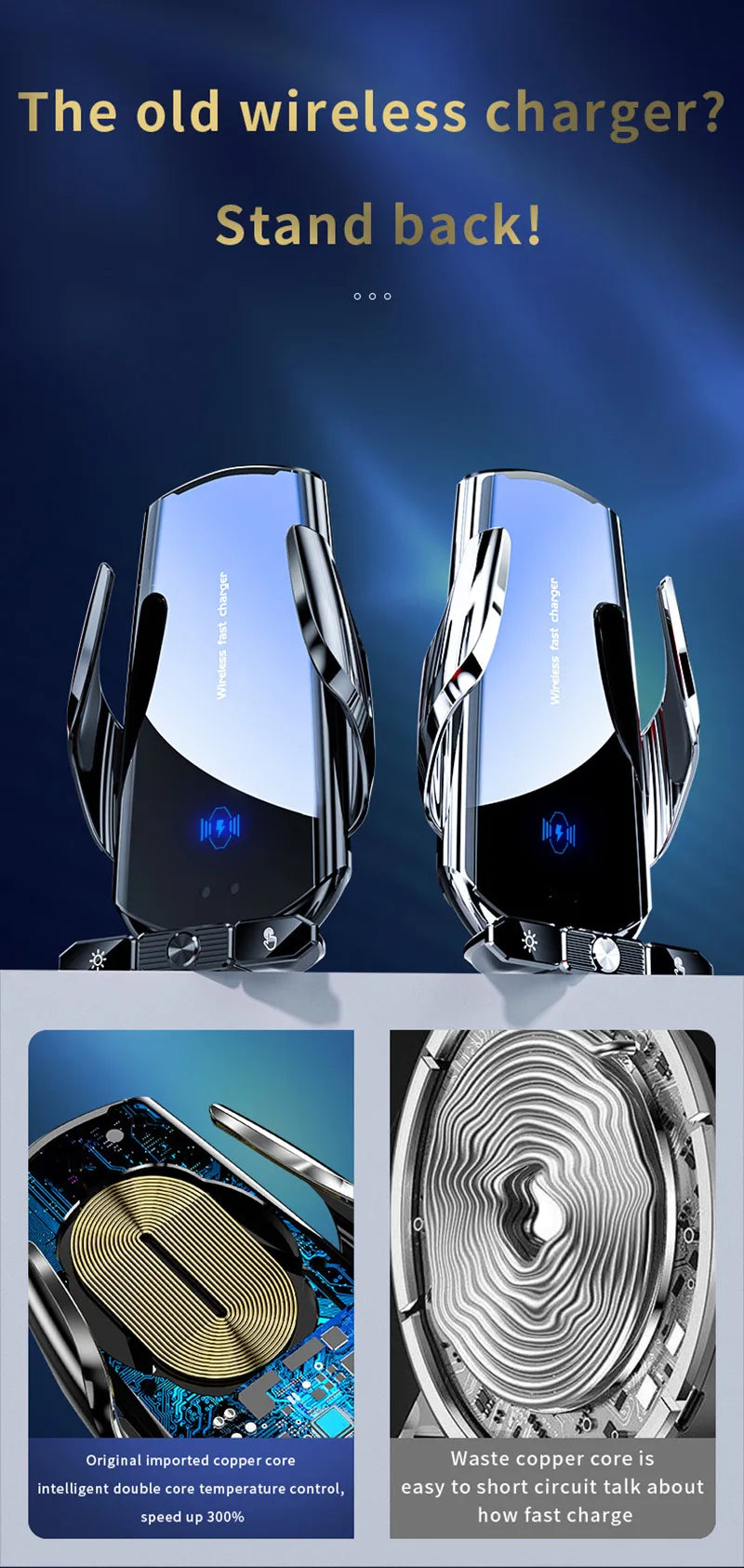 Car Magnetic Cell Phone Holder wireless charger Mobile Phone Stand in Car GPS Support 360° Rotatable Mount For iPhone 14 Xiaomi