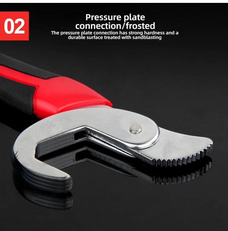 Multipurpose Universal Adjustable Wrench - Quick-Adjust Jaw, All-in-One for Pipe Work & Plumbing | Portable Field Work Tool, Dur