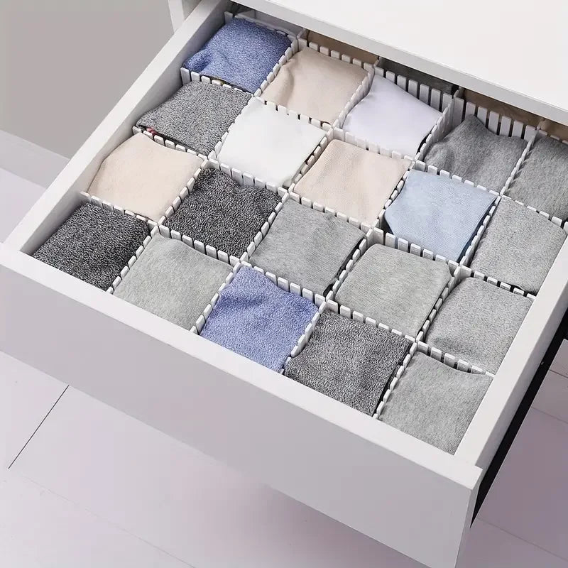 4PCS Adjustable Divider Underwear Socks Sundries Drawer Organizer Household Storage Cabinet Pink Space Saving Home Accessories