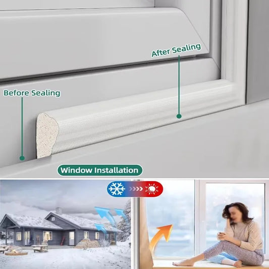 New 5/2M Acoustic Insulation Foam Window Weather Seal Strip for Sliding Door Windows Windproof Soundproof Cotton Seal Gap Filler