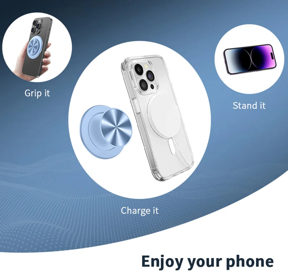 Grippopso Aluminium Magnetic Cellphone Tok Phone Holder Expanding Stand Socket Support Foldable Universal For Smartphone Bracket