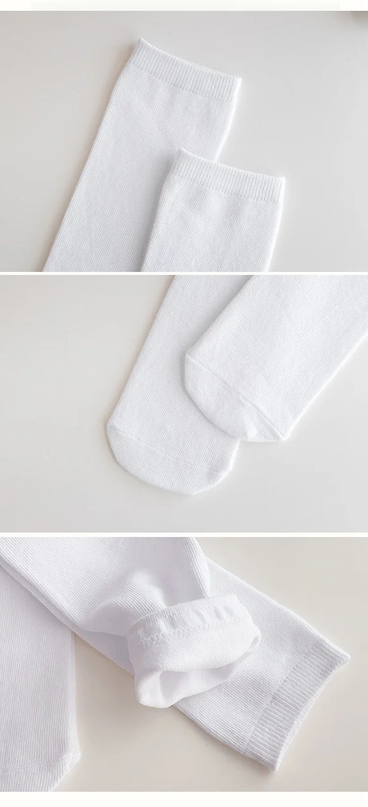 Children's Socks For Girls White Knee High Long Socks For Boys Black Football Socks 1-15Years Student Kids Stockings Spring New
