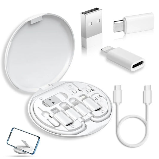 Multi USB Type C to C 60W Charging Adapter Cable Kit USB C to Lighting Conversion Set USB A & Type C to Micro/Type C/Lighting