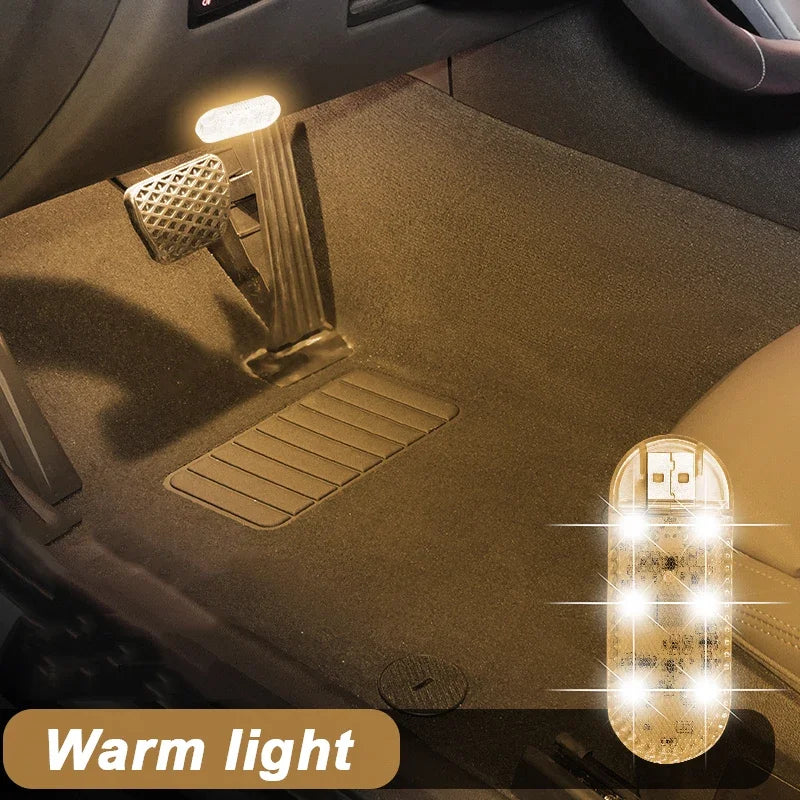مصباح سقف سيارة واحد يعمل باللمس، مزود بمنفذ USB، إضاءة داخلية LED، مصباح قراءة، ديكورات سيارات، إضاءة سقف داخلية
