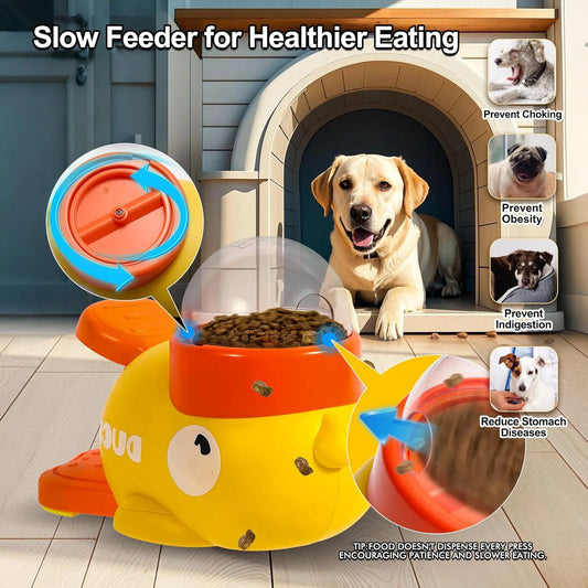 Pet Snack Feeder Dog Food Dispenser Automatic Feeder Puppy Cartoon Duck Design Used to Train Dogs Accessories Cats Cat Supplies