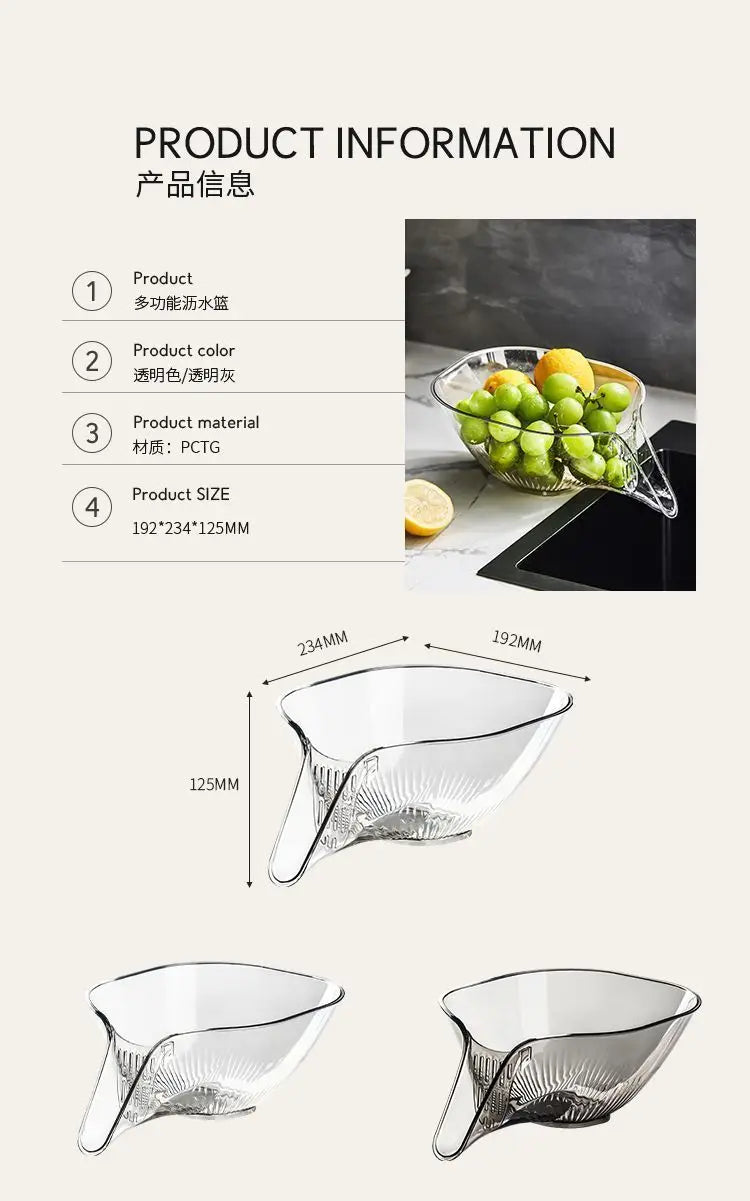 Multi-functional Drain Basket Sink Kitchen Sink Strainer Basket Strainer Sink Washing Basket Home Organizer Drain Fruit Strainer