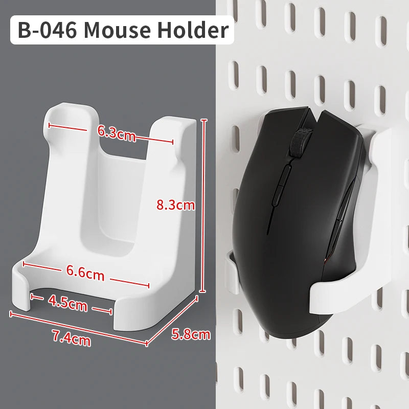 Desktop pegboard storage kit: Stand-up clip - on panels, perfect for home office and study storage.