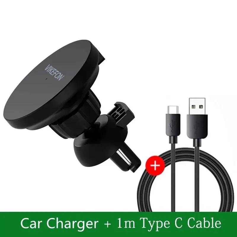 30W Magnetic Car Wireless Charger + Ring For iPhone 12 13 14 15 pro max mini Air Vent Car Phone Holder Stand Fast Car Charging