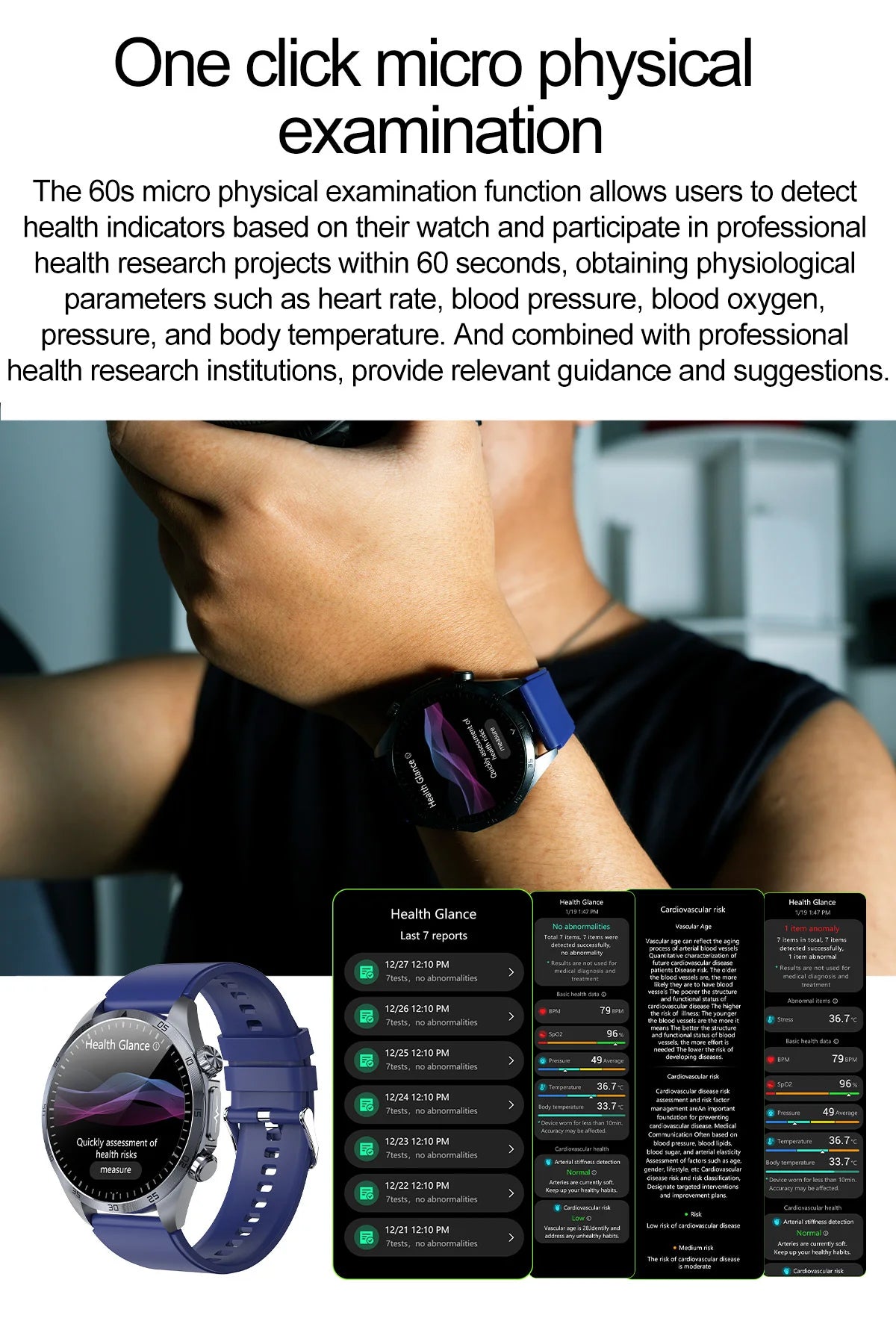 2025 Laser Pulse Uric Acid Blood Fat Nursing Smart Watch Men Body Fat Blood pressure ECG+PPG Sleep aid Treatment Health Watch