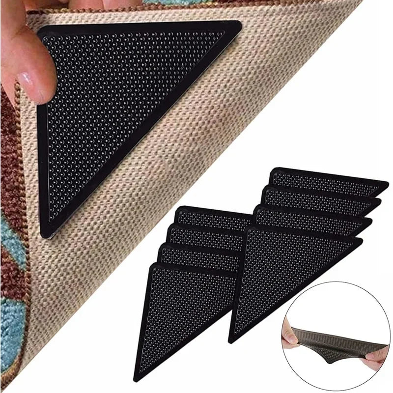 16pcs Carpet Non-slip Sticker Reusable Washable Anti-slip Mat Anti Curling Rug Pads Floor Carpet Corner Clip Fixed Grippers Tape