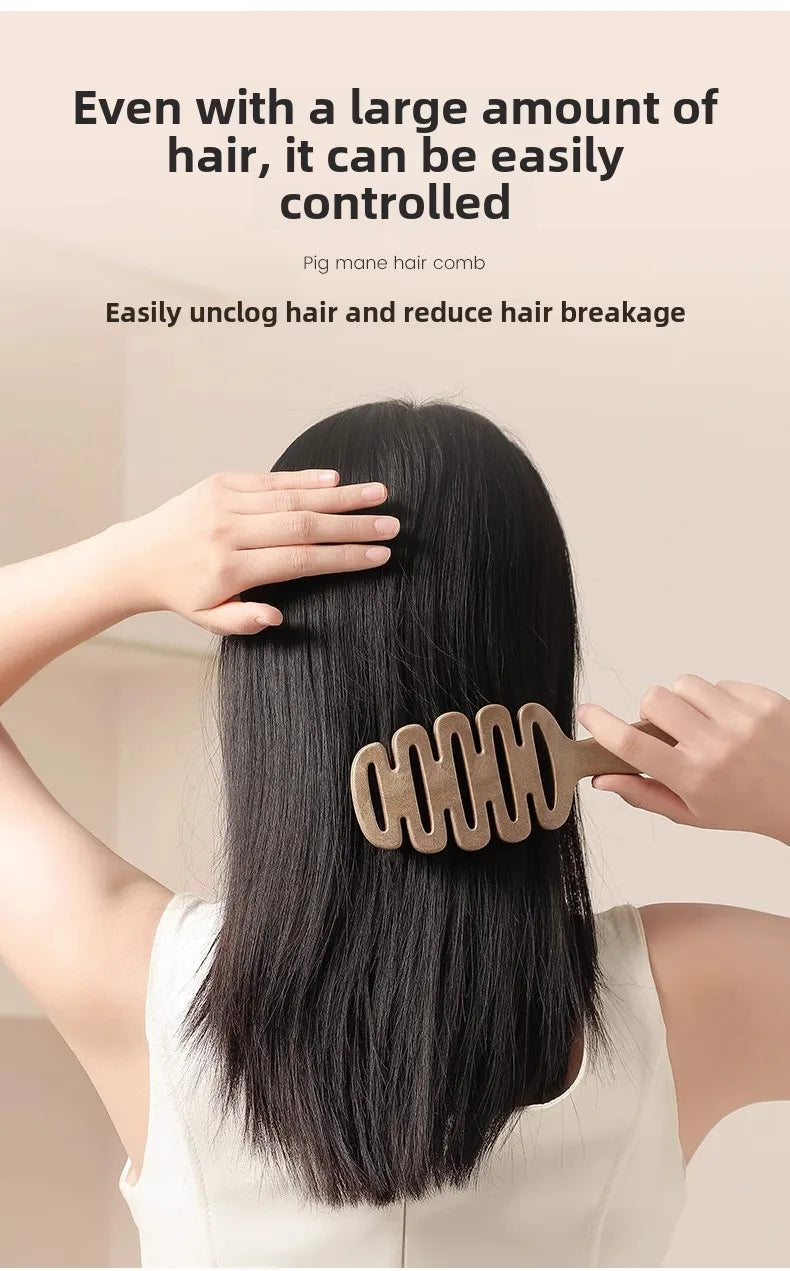 Boar Bristle Paddle Hair Brush Anti Static Comb Hairdressing Massage Comb Curly Hairbrush Salon Hair Styling Tools Makeup Tools