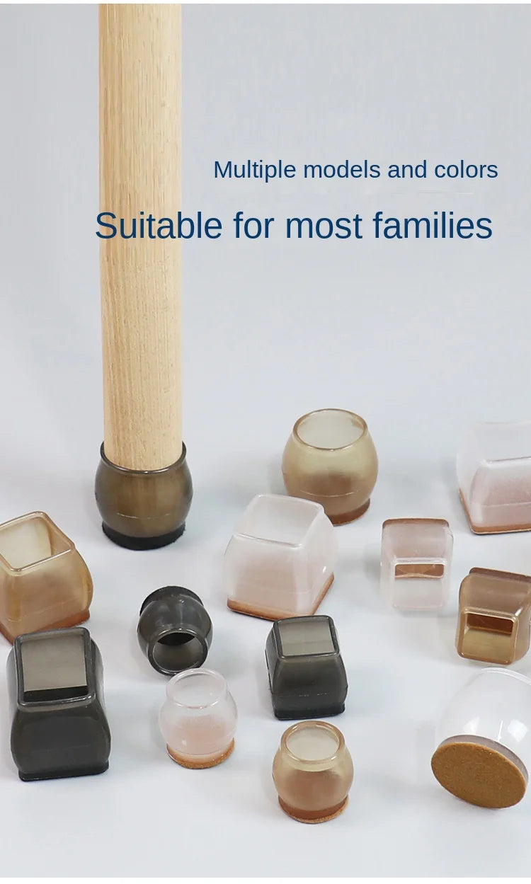 16/8/4Pcs Silicone Non-Slip Legs Pads Thick-soled Furniture Sofa Anti-noise Feet Cover Wood Floor From Scratches Protectors Mat