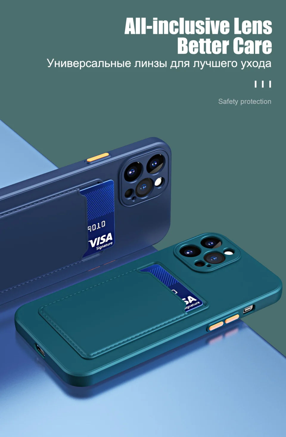 Silicone Wallet Case Funda For iPhone 16 Pro Max 15 14 Plus 11 12 13 Mini SE Card Holder Slot Back Cover Protective Accessories