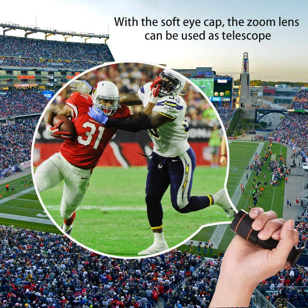 1pcs 18/28 Times Single Barrel Telephoto Lens External Camera, Suitable For Mobile Phones, Telescopes, Concert Shooting
