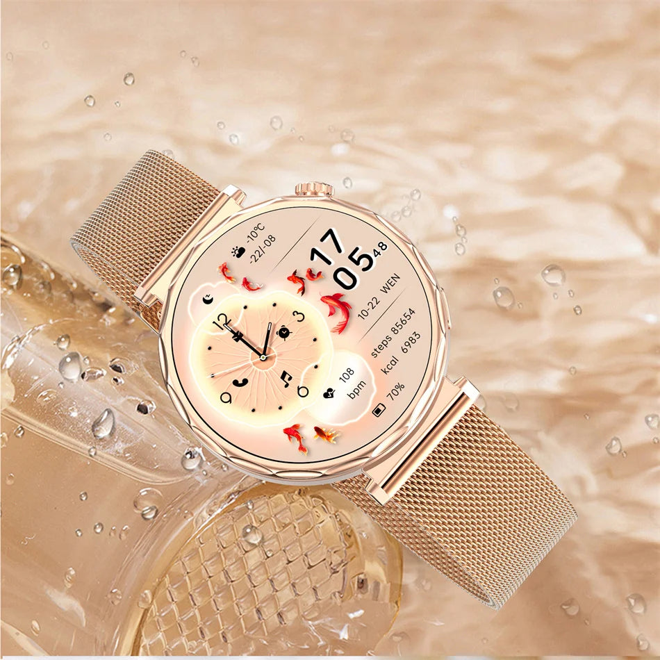 2025 New GPS Tracking Smartwatch Women AMOLED HD Screen Heart Rate Bluetooth Call IP68 Waterproof Smart Watch Android IOS