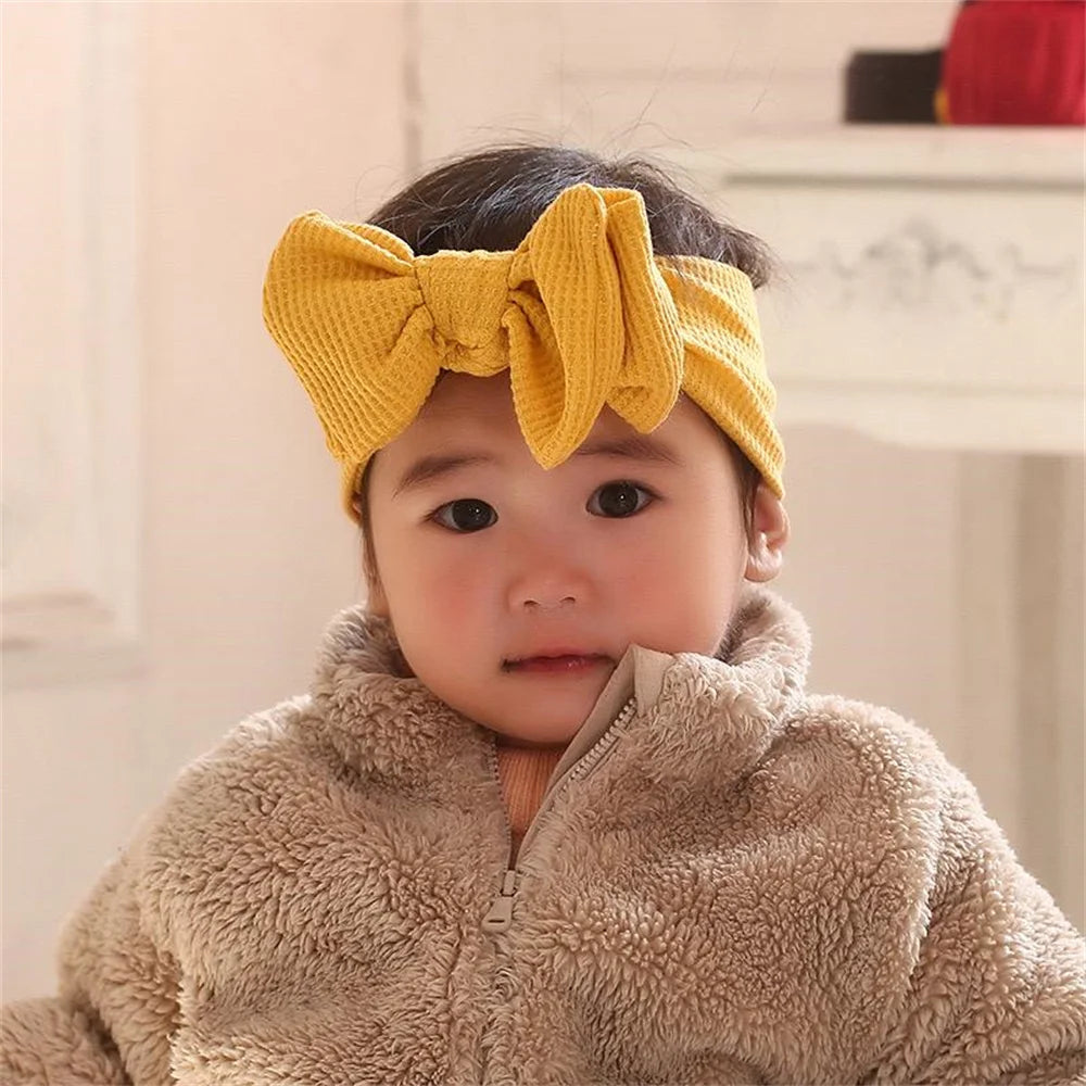Baby Girl Bow Headband for Children Newborn Baby Turbans for Babies Solid Big Bowknot Headbands Infant Baby Hair Accessories