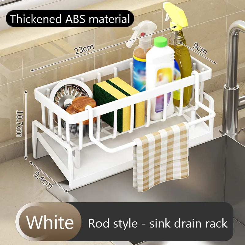 Kitchen Sink Drain Rack Organizer Sink Shelf Soap Sponge Holder Dishcloth Towel Rack Filter Basket Countertop Storage Spice rack
