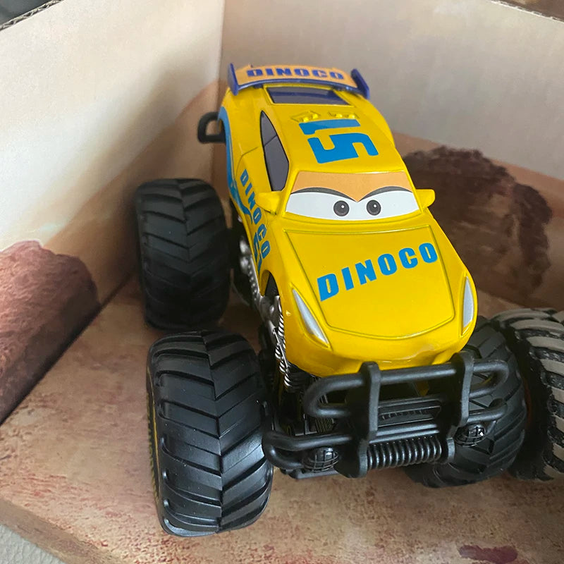 Pixar Cars 2 3 Wrestler Mater And Lightning Mcqueen Racing Series Metal Alloy Vehicle Toys For Kids High Legged Collectible Gift