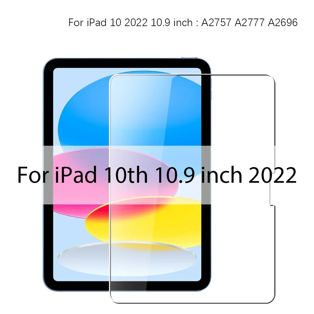 Tempered Glass Screen Protector For iPad Air 5 4 Pro 13 11 12.9 Ipad 9th Gen 10th 8th 7th 6th 5 Mini 6 10.5 9.7 M4 M2 Film