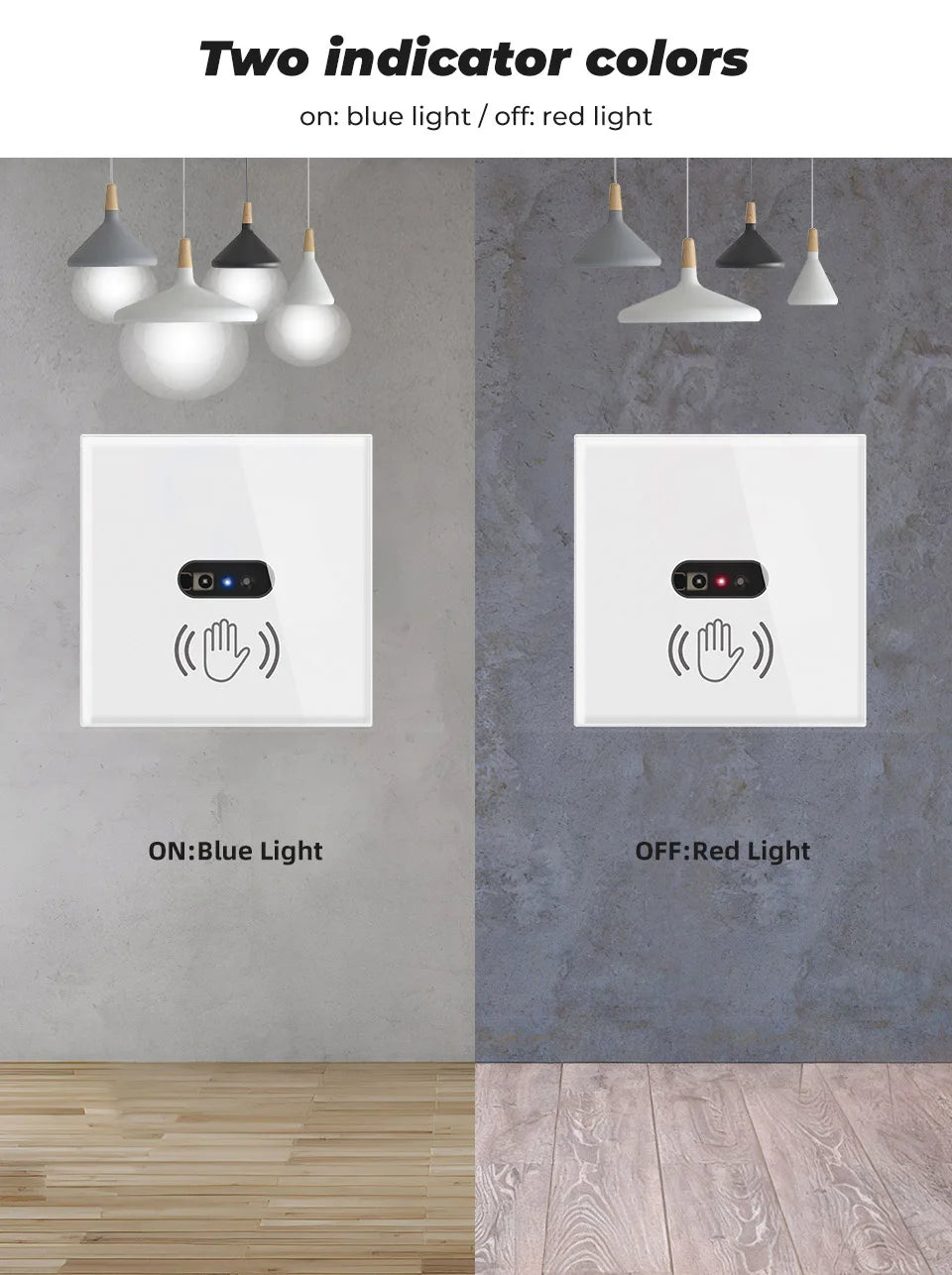 Wall Smart Light Switch Infrare IR Sensor No Need Touch EU Glass Screen Panel Electrical Power Auto On Off Lamp