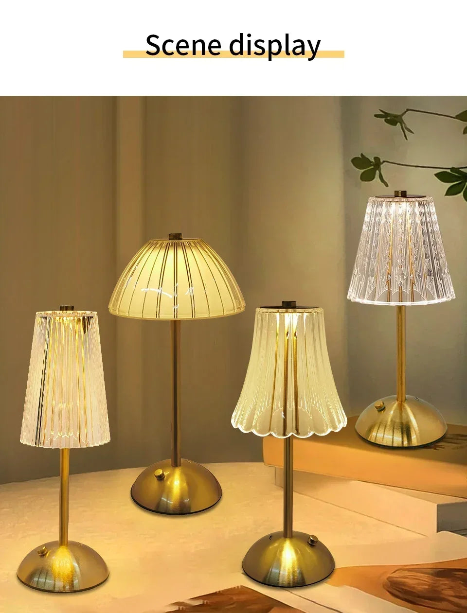 USB Rechargeable LED Table Lamp Touch Sensor Desktop Night Light For Bar Hotel Restaurant Bedroom Atmosphere Room Decor Lighting