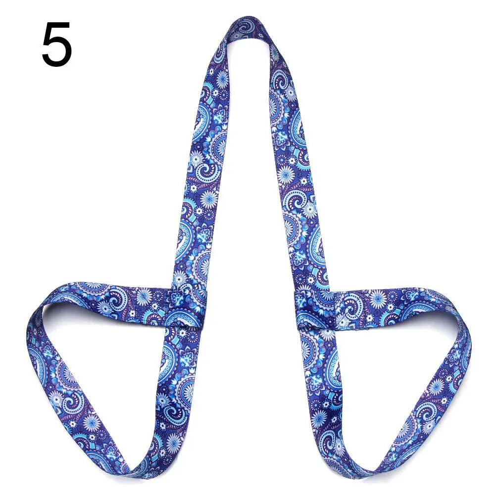 Nylon Colorful Straps Yoga Mat Strap Belt Adjustable Sports Sling Shoulder Carry Strap Belt Exercise Stretch Elastic Yoga Belt