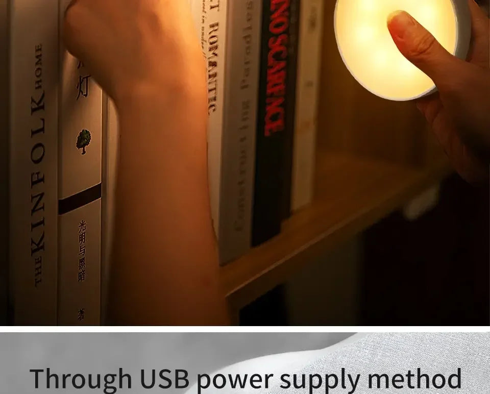 1/3PCS LED Motion Sensor Light Night Light USB Rechargeable Night Lamp for Kitchen Cabinet Wardrobe Lamp Staircase Closet Light