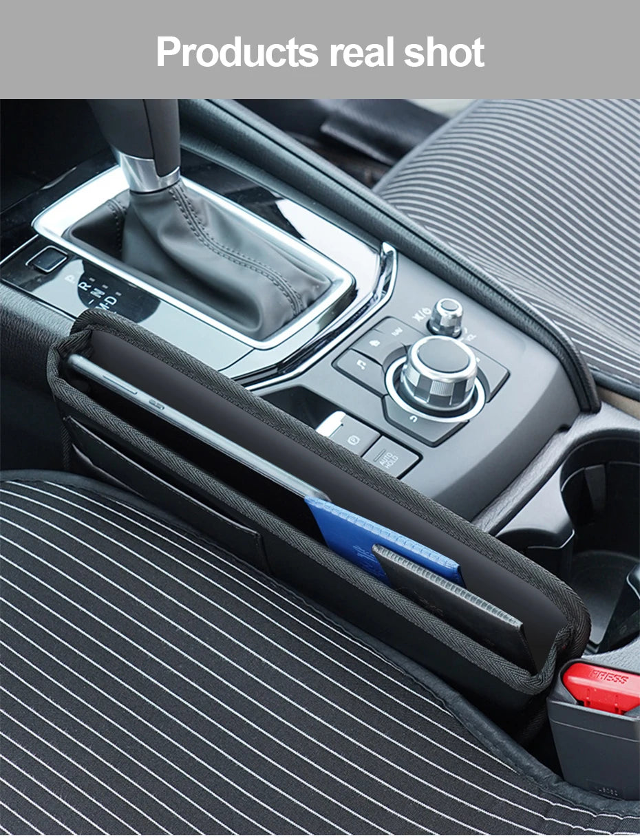 SEAMETAL Car Seats Gap Storage Bag PU Leather Auto Console Side Pocket Universal Car Seat Crevice Storage Box Slit Gap Filler