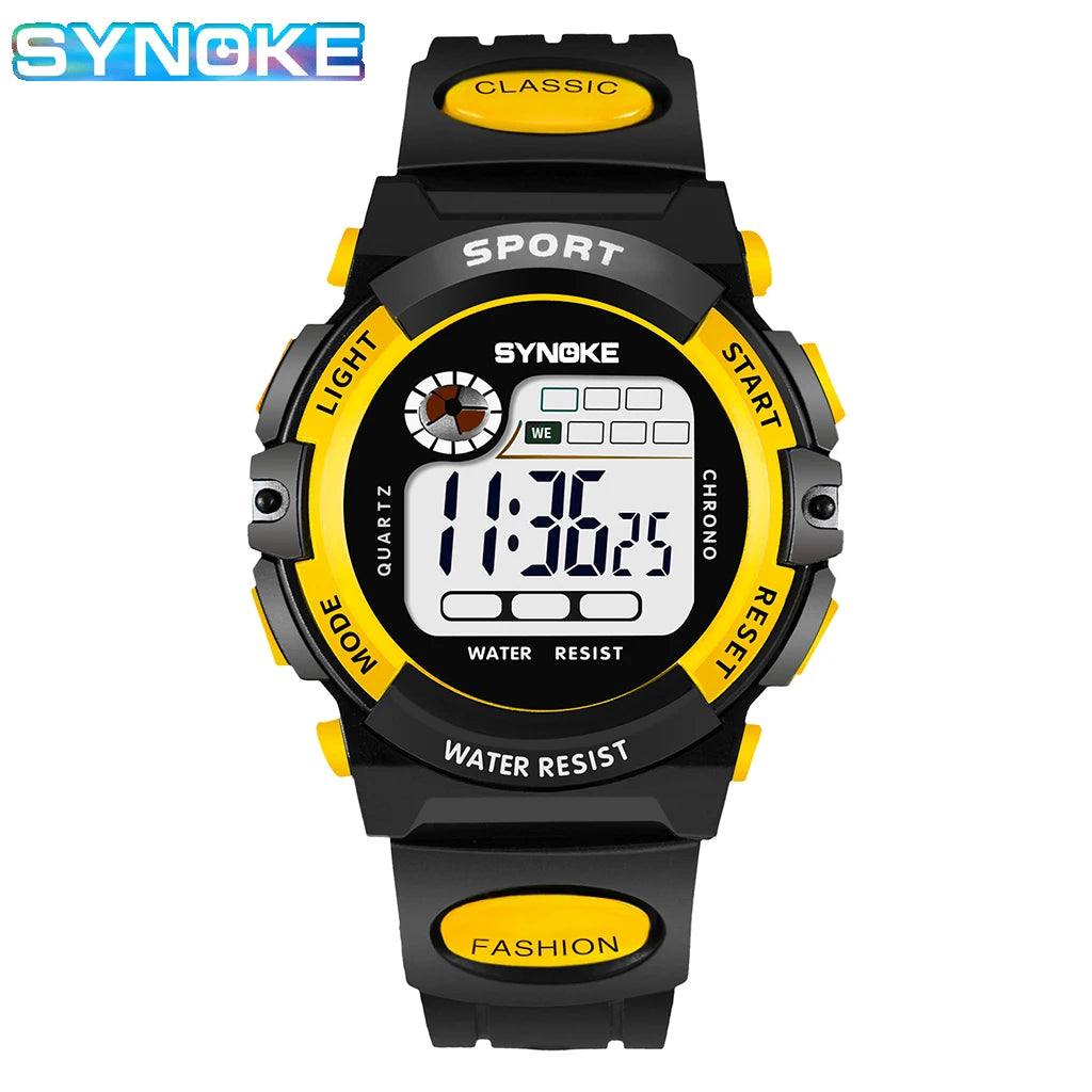 Student Sport Watches For Kids Colorful Electronic Watches Waterproof Clock Children Digital Watch For Boys Fashions Synoke