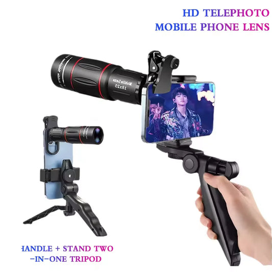 1pcs 18/28 Times Single Barrel Telephoto Lens External Camera, Suitable For Mobile Phones, Telescopes, Concert Shooting