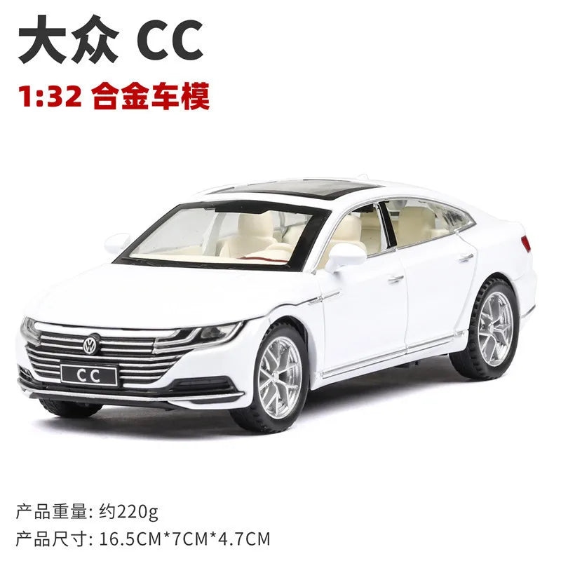 1:32 Volkswagen CC Alloy Toy Car Metal Die-casting Model Sound And Light Pull Back Toy Car Kids Gift Toys For Boys