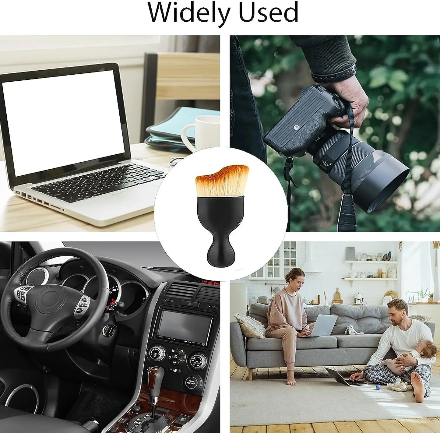 Car Air Vent Cleaning Soft Brush with Casing Car Interior Cleaning Tool Artificial Car Brush Car Crevice Dusting Car Detailing