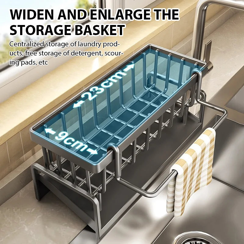Kitchen Sink Drain Rack Organizer Sink Shelf Soap Sponge Holder Dishcloth Towel Rack Filter Basket Countertop Storage Spice rack