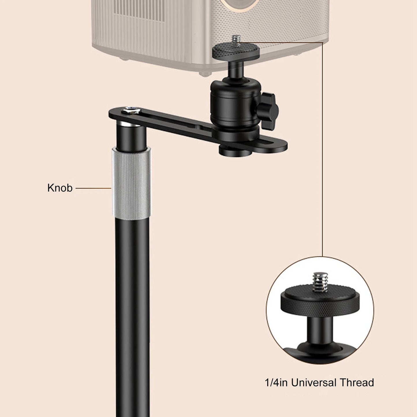 Adjustable Projector Stand Projector Stand 24‑40CM Adjustable Angle Projector Mount Holder 1/4in Thread for Sofa Bedside