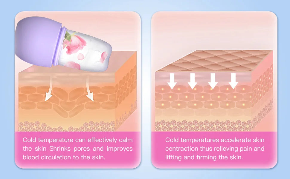 Ice Roller for Face Beauty Ice Roller With Cosmetic Brush Scrubber Mat Pad Cleaning Tool Skin Care Tools Perfect Gift for Women