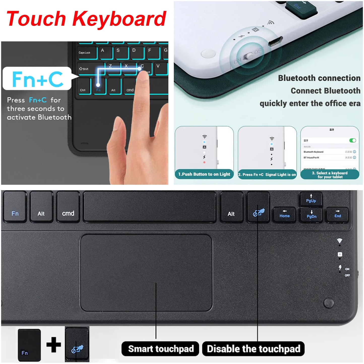 Keyboard Case for Xiaomi Redmi Pad 2 Case, Keyboard Cover For Redmi Pad 2 11-inch Tablet Case Wth Pencil Slot