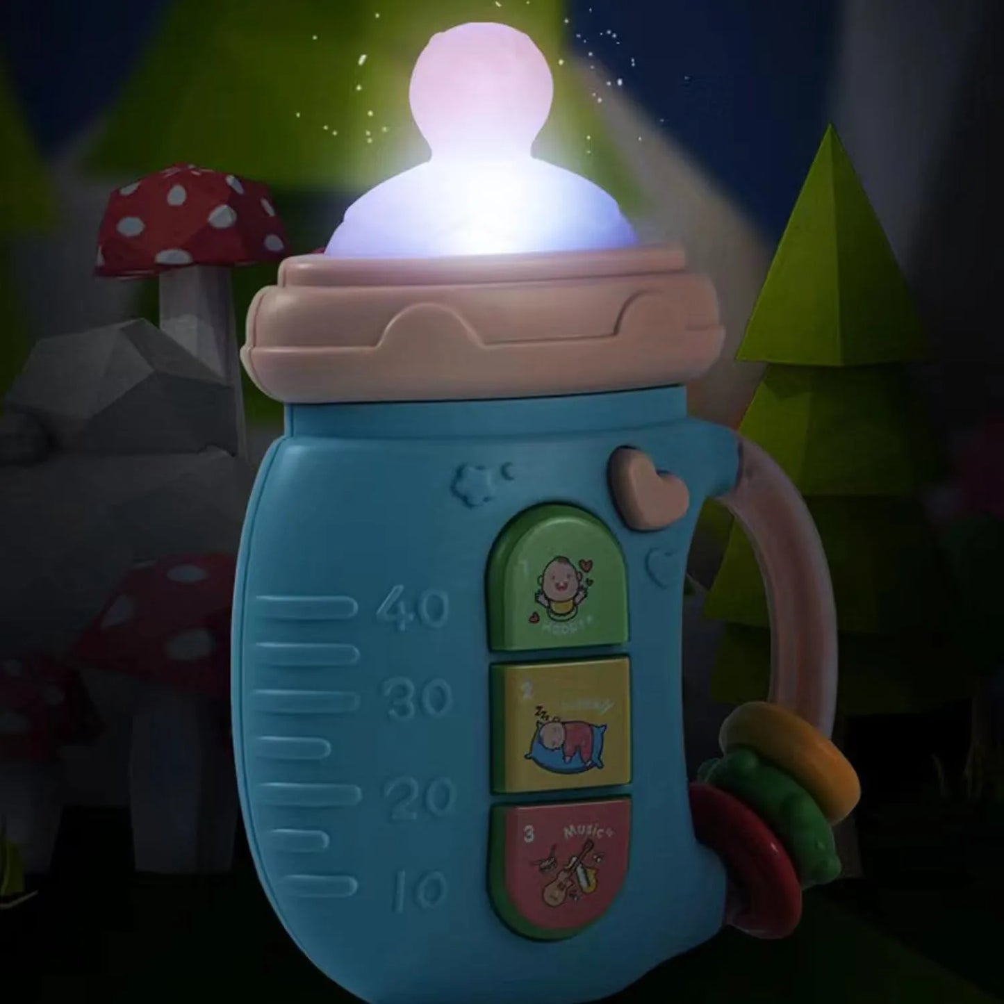 Baby 18M+Cute Bottle Illuminates Music Baby Ringing Soothing Toy Early Learning Education Toy Girl Baby Boy Birthday Gift Toy
