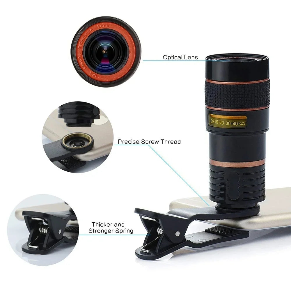 1pcs 18/28 Times Single Barrel Telephoto Lens External Camera, Suitable For Mobile Phones, Telescopes, Concert Shooting