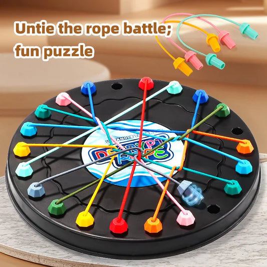 Twisted Rope Puzzle Game Brainy Knots Rope Untangling Board Game, Rope Knots Challenge Game, String Solution Central Lacing Toys