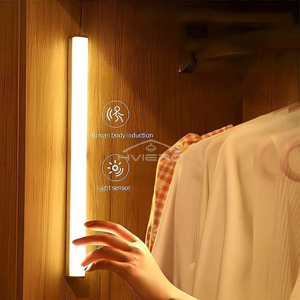 Wireless Motion Sensor Led Lamp Usb Rechargeable Night Light Kitchen Wardrobe Closet Living Decorative Lighting Smart Touch Bulb