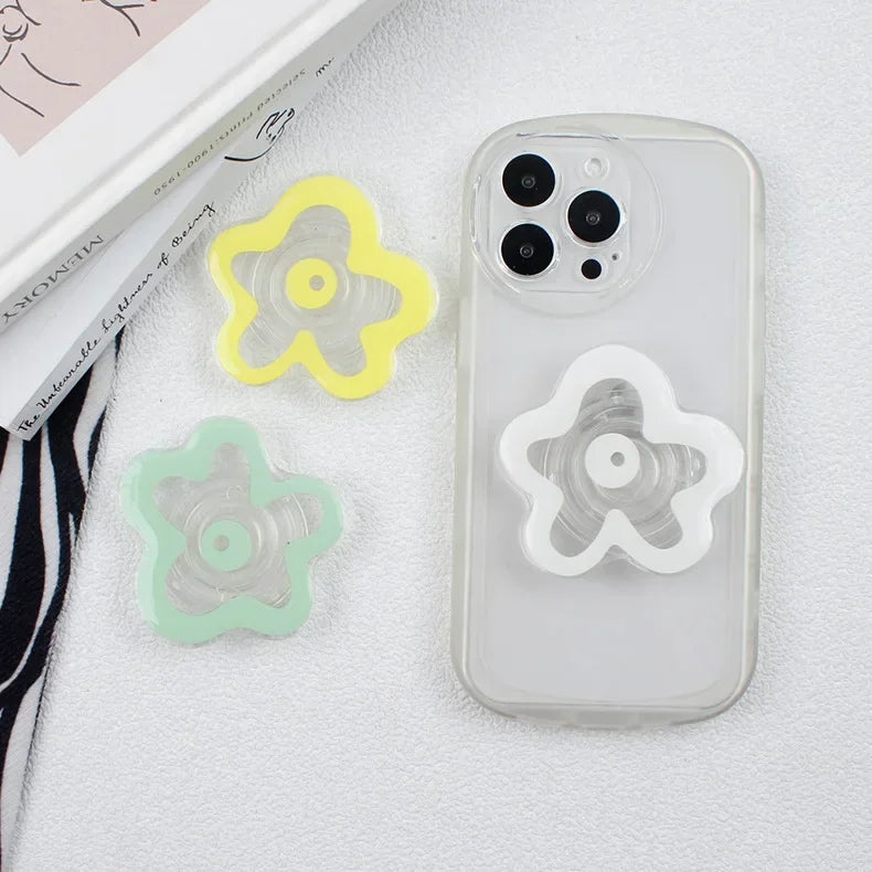 Cute Floral Phone Grip Tok Flower Cellphone Stand Holder for iPhone 15 14 Mobile Bracket Foldable Expanding Kickstand