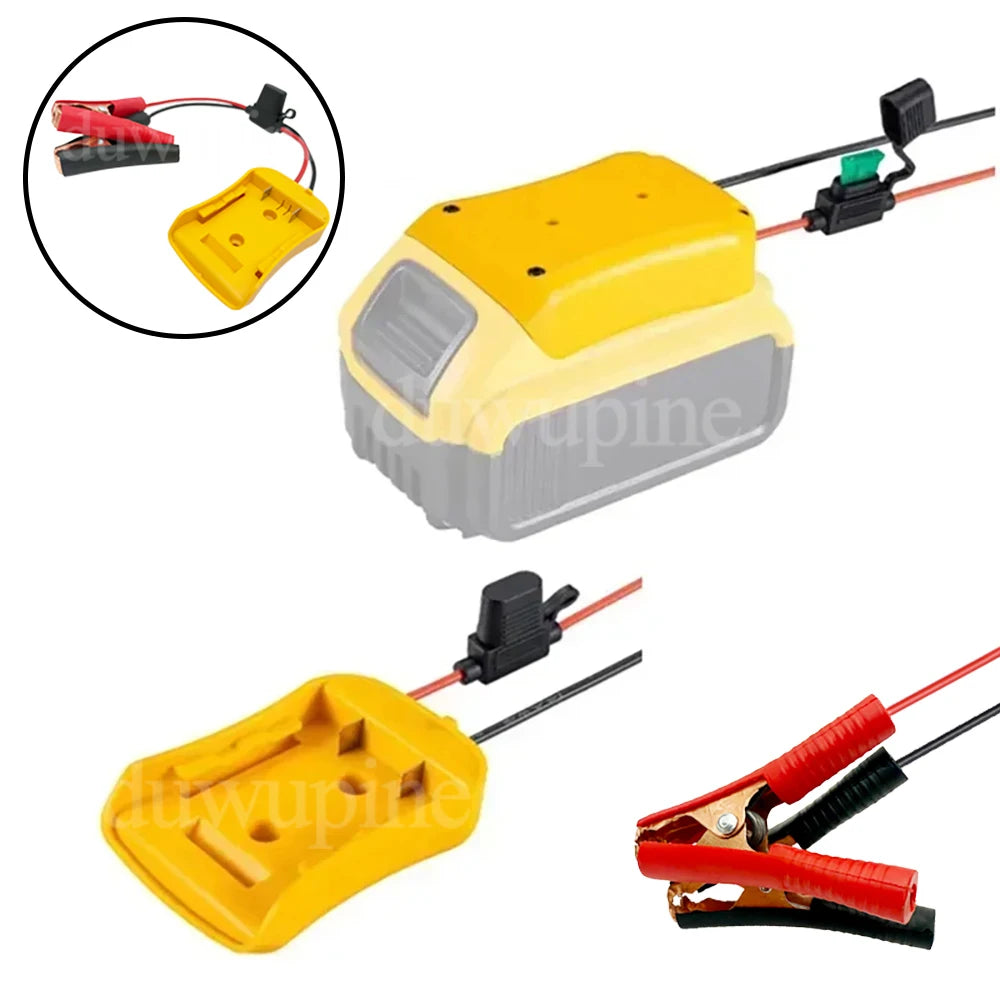 Igniter Jump Starter for Makita DeWalt Milwaukee 18V Battery Car Booster Cable with Fuse Automotive Emergency Power DIY Adapter